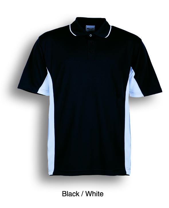 black/white Breezeway Panel  Polo Shirt Short sleeve      UPF: excellent protection     160gsm, 100% breezeway polyester fabric     Breathable  micromesh fabric     Draws Sweat from Body, Quick Dry